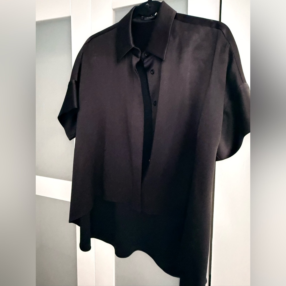 Alice + Olivia Silk Blend Asymmetrical Blouse
